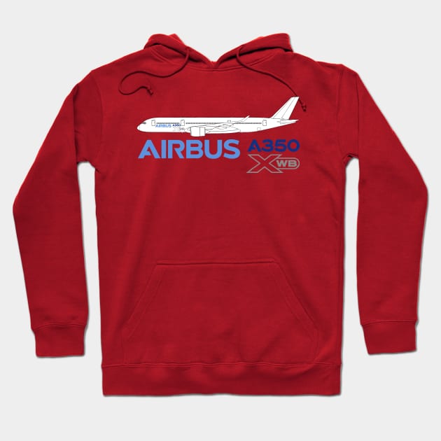 Airbus A350 Line Drawing Hoodie by SteveHClark